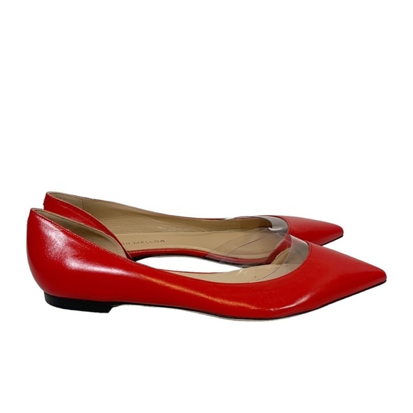 Tamara Mellon D'Orsay Leather Pointed Toe Flats Red Size EU 41.5 - Picture 3 of 10